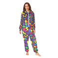 thumbnail image 2 of FORMRS Onesies Pajama for Adults Unisex Hoodie Winter Jumpsuit One Piece Sleepwear, Sizes S-2XL, Colorful Psychedelic, 2 of 7