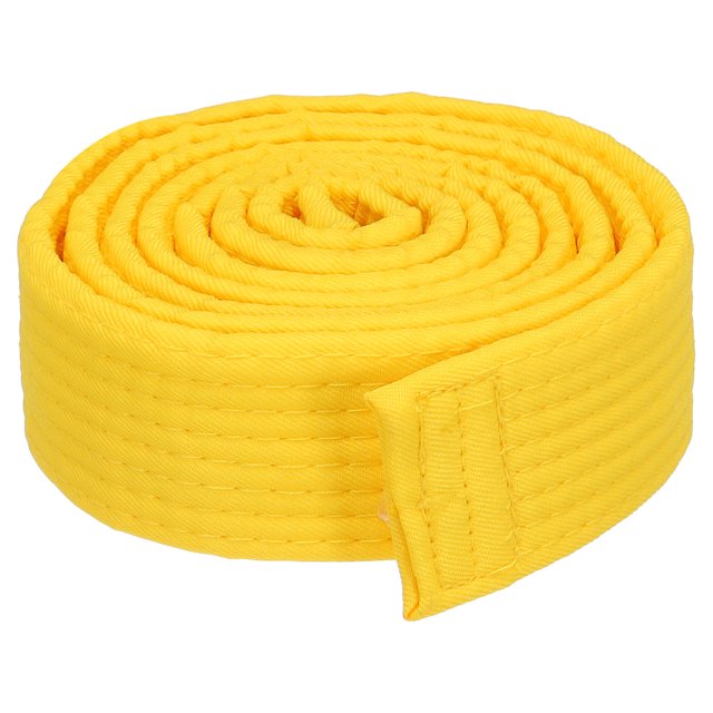 Uxcell Polyester Taekwondo Colored Ranking Belt For Practitioners Yellow 1.57"x5.2'