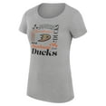 thumbnail image 2 of Women's G-III 4Her by Carl Banks Heather Gray Anaheim Ducks Super-Slim Fit Lightweight Collage Team Graphic T-Shirt, 2 of 3