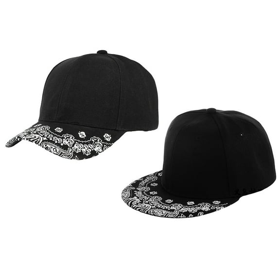 AYYUFE Unisex Hiphop Paisley Print Flat Curved Brim Adjustable Baseball Cap Snapback Hat