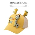 thumbnail image 3 of WUXIAN Toddler Kids Sun Hats Baseball Hat Toddler Boy Girl Sun Protection Hat Cartoon Car And Animal Print Cotton Hats Summer Breathable Fishing Hat,Yellow,One Size, 3 of 5