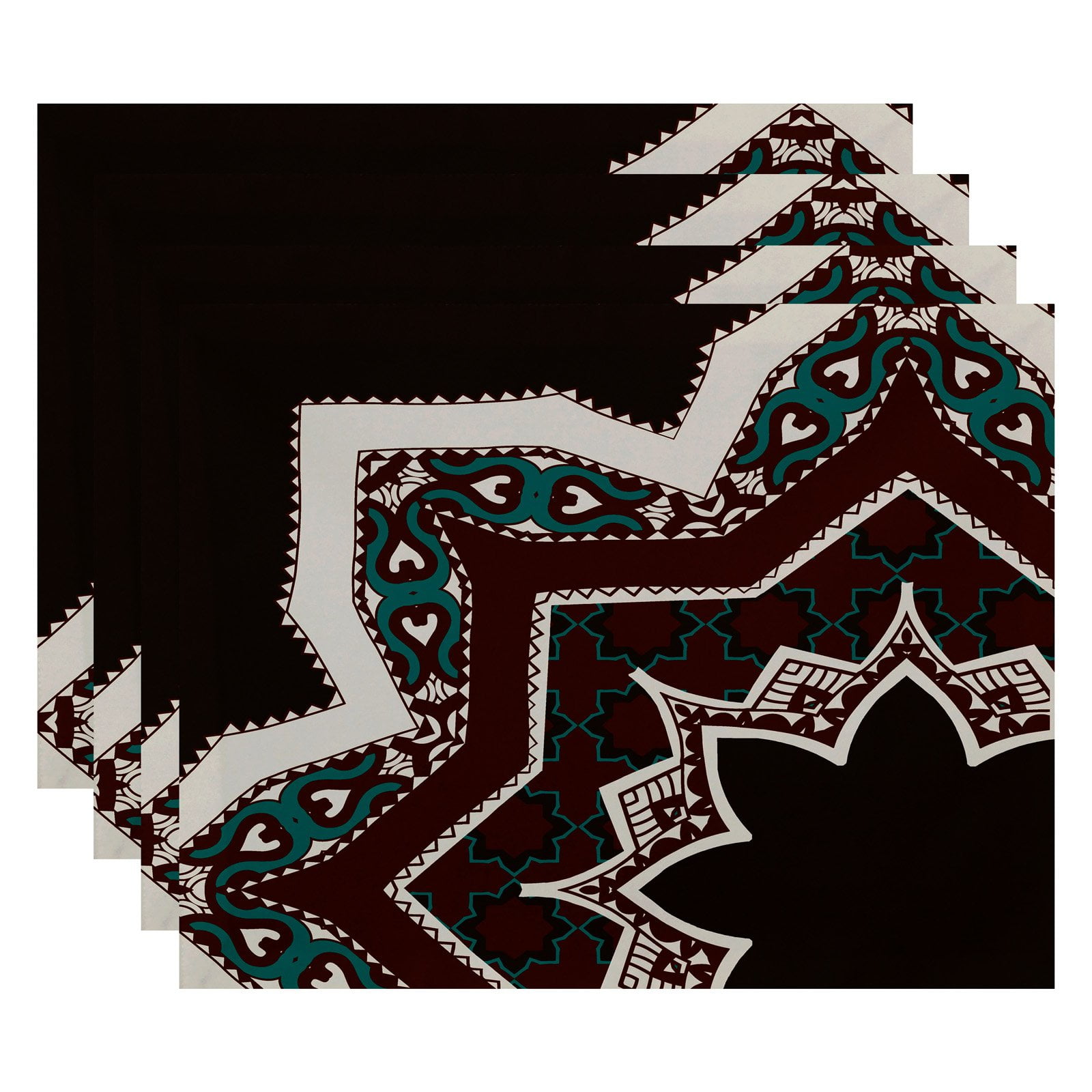Simply Daisy 18" x 14" Rising Star Geometric Print Placemats, Set of 4