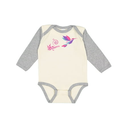 

Inktastic hummingbird flying swirl Gift Baby Girl Long Sleeve Bodysuit