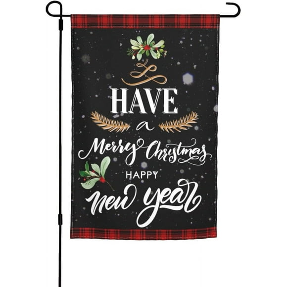 Have A Merry Christmas And A Happy New Year Garden Flag Welcome Party Outdoor Outside Decorations Picks Home House Garden Yard Decor 12x18 Inch
