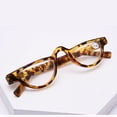 thumbnail image 3 of Womens Half Moon Spring Hinge Reading Glasses 3.5 Men Fashion Tortoiseshell Classic Readers +3.5, 3 of 5
