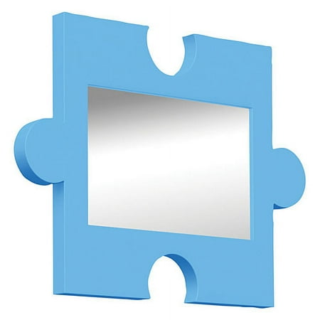 Kids' Puzzle Piece Wall Mirror, Blue