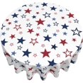 thumbnail image 2 of 4th of July Tablecloth Round 70 Inch,White Red Blue Patriotic Stars Table Cloth,Stain Resistance Polyester American Independence Day Farmhouse Table Covers for Kitchen Dining Parties Picnic, 2 of 6
