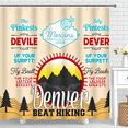 thumbnail image 1 of Whimsical Vintage Denver Shower Curtain - Retro Mountain Design with Playful Text - Perfect for Bathrooms, 1 of 4