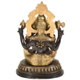 thumbnail image 7 of Eclectic 18" Tall Ganesha Brass Sculpture | Handmade Unique Ganapati Statue | Indian Housewarming Diwali Gift | Two Tone Modern Ganesh, 7 of 7