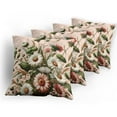 thumbnail image 5 of Ambesonne Floral Eucalyptus Throw Pillow Cover 4 Pack, Blushing Blooms, 24", Blush Forest Green Pink, 5 of 7