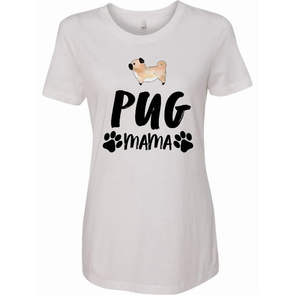 Inktastic Pug Mama with Paw Prints Women's T-Shirt