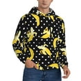 thumbnail image 2 of Pofeuu Banana Print Mens Casual Hooded Collar Drawstring Hoodies Pullover Sweatshirts Casual Long Sleeve Shirts-Medium, 2 of 7