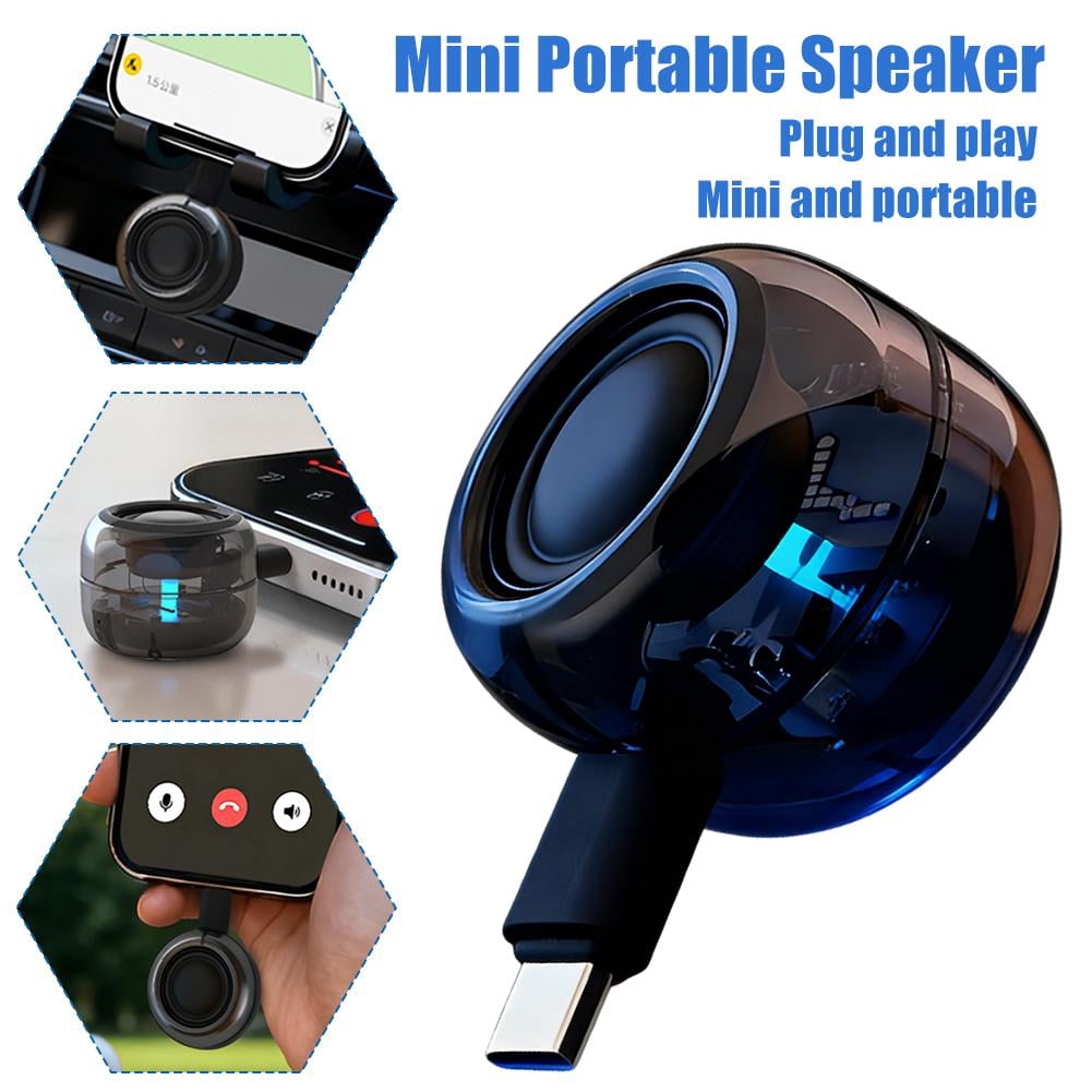 Portable Mini Type-C Speaker, Plug & Play Amplifier for Smartphones, Tablets & Laptops, Clear Sound for Music & Calls