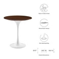 thumbnail image 5 of Sofa Side Table, Round, White Walnut, Wood, Metal Steel, Modern Contemporary Mid-Century, Living Lounge Cafe Room Hotel Lobby Hospitality, 5 of 6