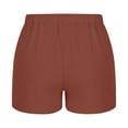 thumbnail image 4 of Women’s Shorts Linen 7" Inseam Drawstring Mid-Rise Mid-Length Stretchy Shorts Y2k Tall Biking Bermuda Shorts with Pockets Orange M, 4 of 6
