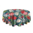 thumbnail image 5 of Pioneer Flower Floral Print Pattern Round Tablecloth 60"x60",Wrinkle Wipeable Table Cloth for Kitchen Dining Room Picnic Patio Party, 5 of 6