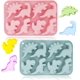 thumbnail image 1 of Tienda de juguetes WeiHuan, paquete de 2 moldes de silicona con forma de dinosaurio en 3D, molde para hornear con temática de dinosaurio, herramienta para hornear de bricolaje para pasteles de chocola, 1 of 5