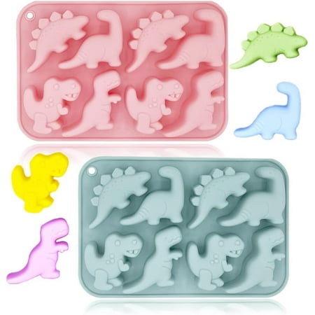 

2 Pack 3D Cute Dinosaur Silicone Molds 12 Cavity Dinosaur Themed Baking Mould Tray DIY Baking Tool for Easter Chocolate Cake Dessert Candy Mousse Pastry Handmade Soap Cupcake Topper