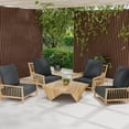 thumbnail image 2 of 24''x 24''x 6'' 2PCS Outdoor Olefin Water-Resistant Deep Seat Cushion Set,  Weather and Fade Resistant Patio Furniture Seat Cushion, Thickened Sofa Chair Pad with Straps for Lawn, Garden, 2 of 8