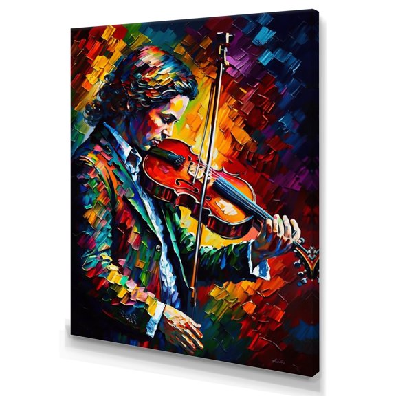 Designart Violin Player I Canvas Wall Art