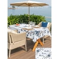 thumbnail image 5 of Outdoor Tablecloth with Umbrella Hole for Patio/Picnic/Party/Camping, Texas Star Country Waterproof Table Cloth Rectangle Table Cover Washable, Blue Farmhouse Branches (60"x 102"), 5 of 8