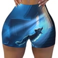 thumbnail image 2 of Daiia A Wolf Barks Out A Window Pattern Women's Workout Shorts Biker Shorts - High Waisted Workout Spandex Tummy Control Gym Running Yoga Shorts-Medium, 2 of 8