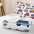 thumbnail image 4 of Homewish Fire Truck Rescue Vehicle Twin Quilt Set For Boys And Girls,Red Yellow White Cartoon Twin Coverlet Set,2pcs, 4 of 7