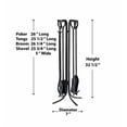 thumbnail image 2 of Plow & Hearth Tall Fireplace Tool Set - Black, 2 of 7
