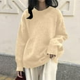 thumbnail image 2 of Sweaters for Women Pullover Casual Knit Oversized Cozy Autumn Winter Loungewear Petite Friendly Oversized Knit Pullover â Soft Slouchy Fall/Winter Sweater, 2 of 4
