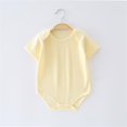 thumbnail image 2 of Mlzmgr Boys Girls Infant Clothes Short Sleeve Crew Neck Comfy Lightweight Toddler Romper Summer Casual Newborn Jumpsuit(9-12 Months,Yellow), 2 of 5