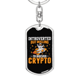 thumbnail image 5 of Introverted Crypto Crypto Stainless Steel or 18k Gold Premium Swivel Dog Tag Keychain, 5 of 15