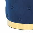 thumbnail image 5 of Homebeez Round Velvet Ottoman Footrest Stool Orange 17.7''D x 16.9''H, 5 of 5