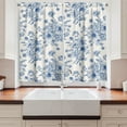 thumbnail image 2 of Ambesonne Anemone Flower Kitchen Curtains, Blue Floral Corsage, 55"x45", Night Blue White, 2 of 3