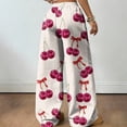 thumbnail image 5 of Fabrcox Wide Leg Pants Woman Bow Print Baggy Womans Lounge Pants Loose Spring Summer Valentine Trousers Women with Pockets, 5 of 5