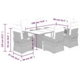 thumbnail image 4 of vidaXL 7 Piece Garden Dining Set with Cushions Grey Poly Rattan, 4 of 5