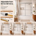 thumbnail image 6 of Niveal 55"-59" W x 56" H Framed Double Sliding Tub Door Clear Glass,Silver Finish, 6 of 13