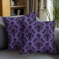 thumbnail image 2 of Throw Pillow Covers 18x18 Inch Set of 2 Haunted House Grimace Halloween Decorative Pillow Covers Horror Ghost Purple Cushion Cover Pillowcase for Sofa Couch Bed Home Decor, 2 of 9