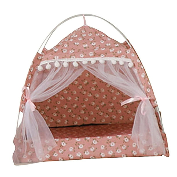 Campaña para gatos Sunnimix nido de cachorro cesta de cojín Cama de perrera para perro grueso Rosado L 38 cm x 39 cm