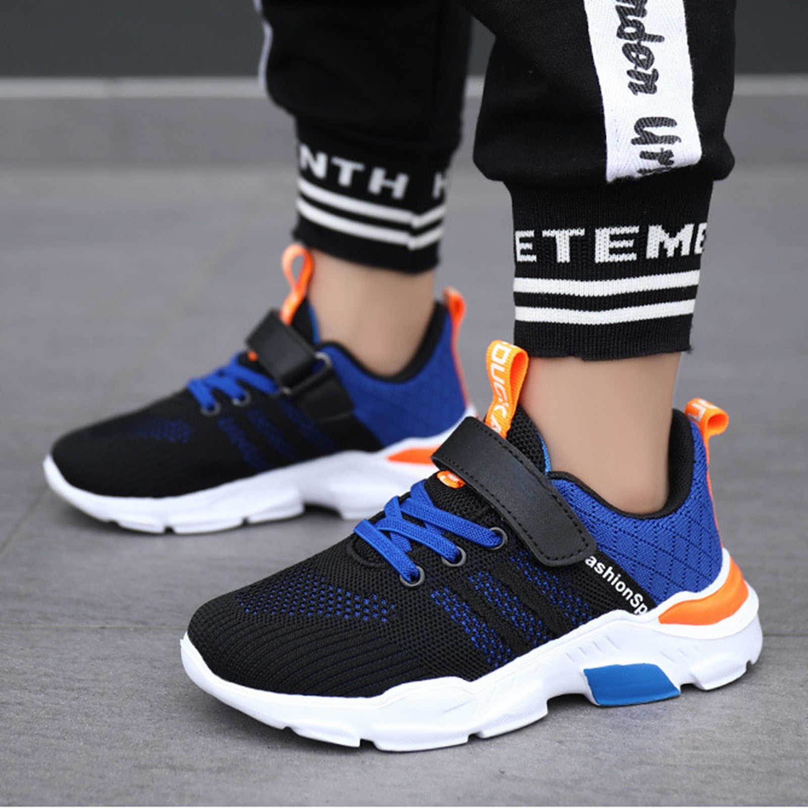 WZEIIOT Toddler Boys Sneakers Breathable Mesh Slip On Sport Shoes Lightweight Indoor Outdoor Training Tennis Running Active Play Athletic Shoes Us Size:12.5