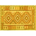 thumbnail image 1 of Ahgly Company Machine Washable Indoor Rectangle Oriental Yellow Traditional Area Rugs, 8' x 10', 1 of 4