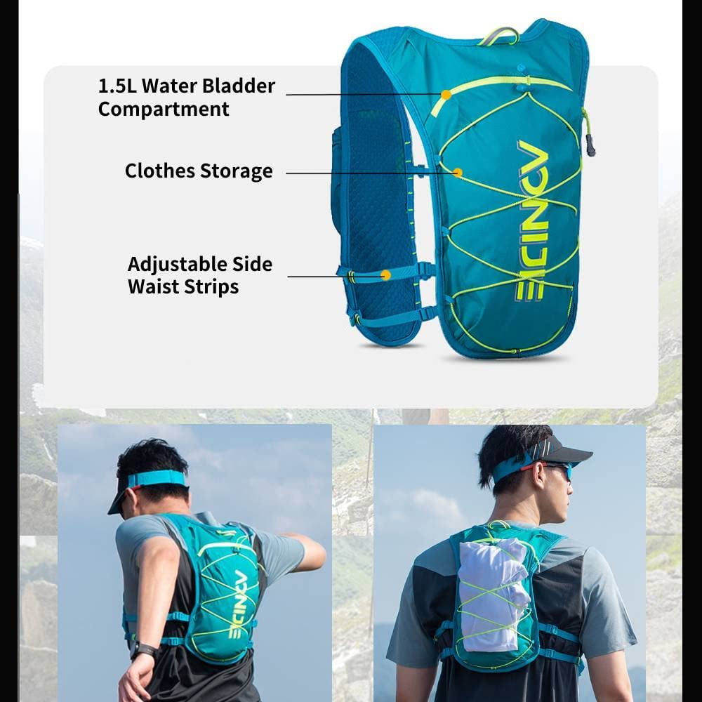 AONIJIE Running Hydration Backpack with 1.5L Bladder Adjustable Lightweight Hydration Vest for Hiking Cycling Race Marathon Walmart