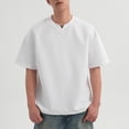 thumbnail image 1 of Styesk T-Shirts pour Homme Chemise Décontractée Unie Concise à Manches Courtes à Col en V, 1 of 7