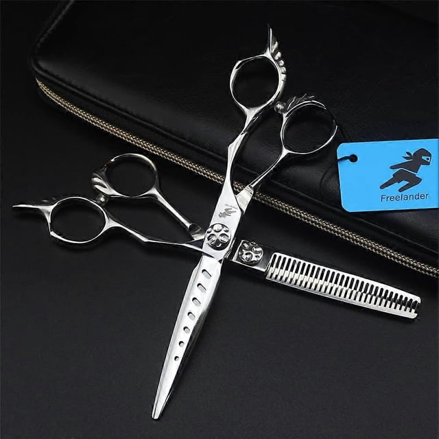 Juego de tijeras profesionales japonesas de acero para cortar el cabello, tijeras de barbero de 6 pulgadas para hombres, mujeres y niños.