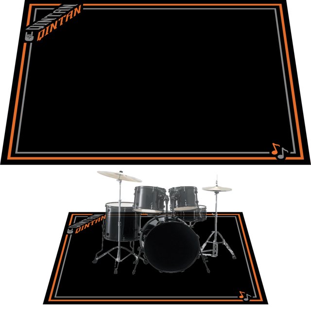 Alfombrilla antideslizante para batería Qintan, 140 x 160 cm, color naranja y gris