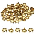 thumbnail image 1 of Uxcell 85pcs Remaches de Cúpula Redonda 9mm Cobre 4 Garras Remache Púas Studs Punk Rock para Artesanía de Cuero Ropa Cinturón Bolsa Zapatos Pulsera Accesorios, Dorado, 1 of 7