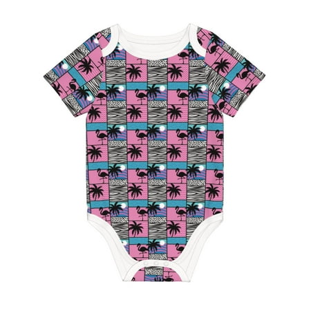 

Matuu Hawaii Palms for Baby Short-Sleeve Bodysuit Soft Cotton Comfortable and Breathable Perfect for Newborns and Infants