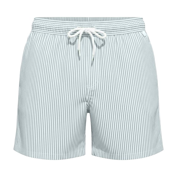 FINALGANG Mens Summer Striped Beach Casual Shorts With Drawstring Elastic Waist Breathable Quick Dry Swim Trunks For Vacation Daily Wear White XXL