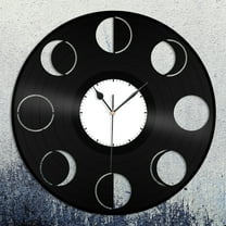 Amblelife Moon Phases Vinyl Wall Clock Souvenir Gift for Friends Home Room Decoration Vintage Design Office Bar Room Home Decor
