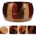 thumbnail image 3 of Yarn Bowl Handmade Yarn Bowl with Holes to Keep The Needles Crochet Yarn Bowl for Knitting Crochet Yarn Wire Shelf Wooden, 3 of 5