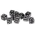 thumbnail image 2 of Lishi Hexagonal Black Dice Set - 10 Standard 16mm Acrylic Dice, Square Angled, 2 of 4